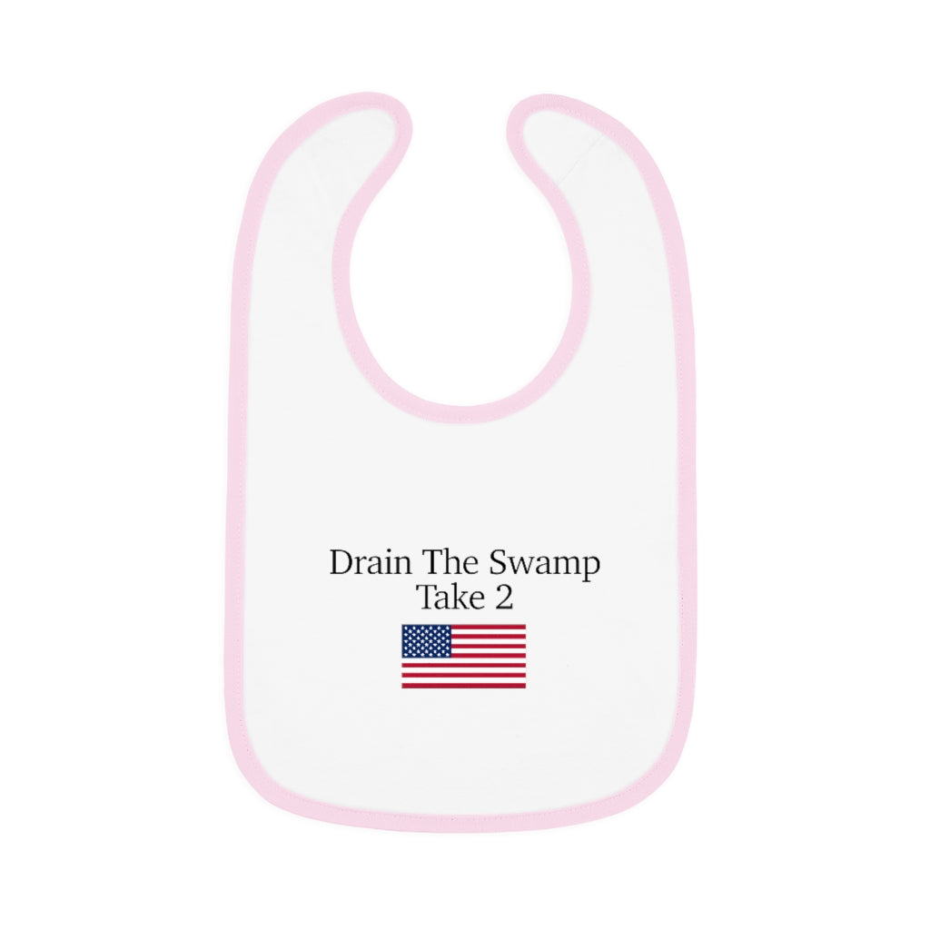 Baby Contrast Trim Jersey Bib - Drain The Swamp Take 2