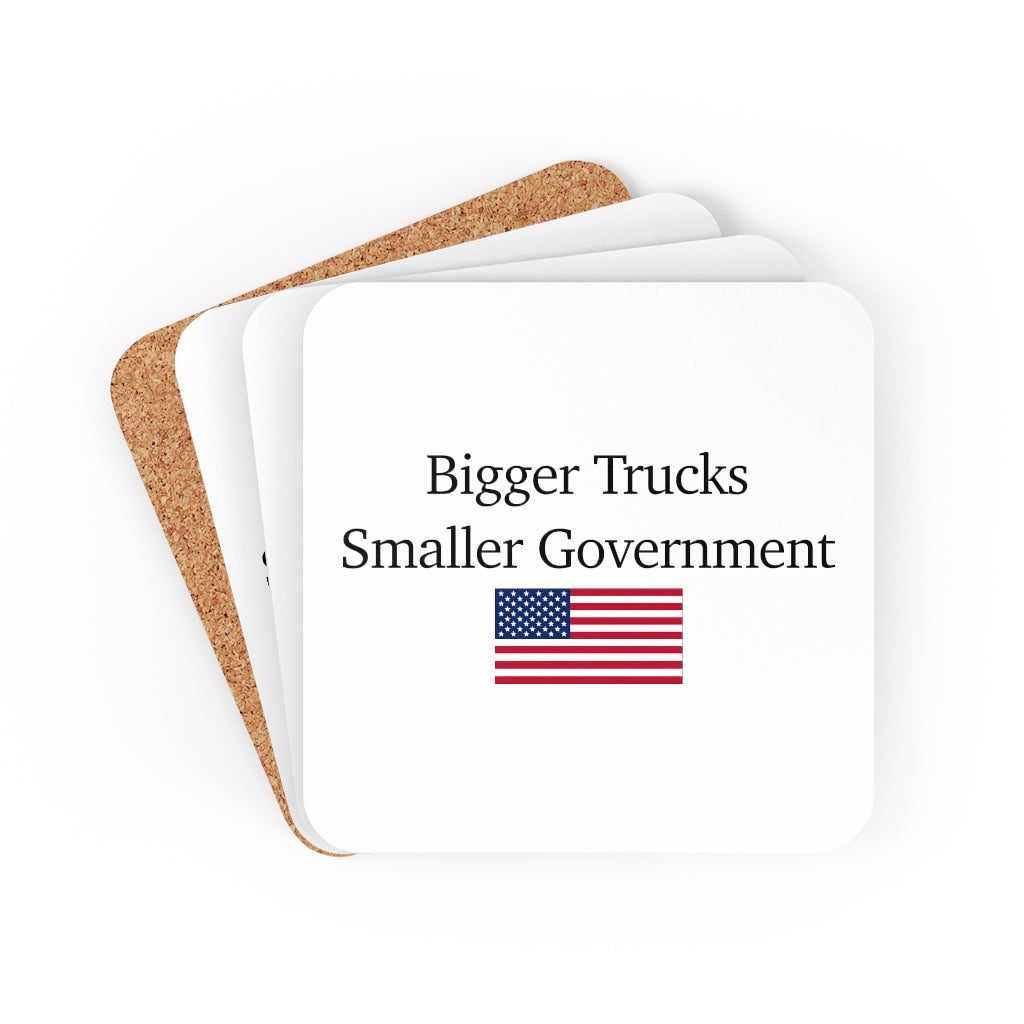 Corkwood Coaster Set - Bigger Trucks Smaller Government