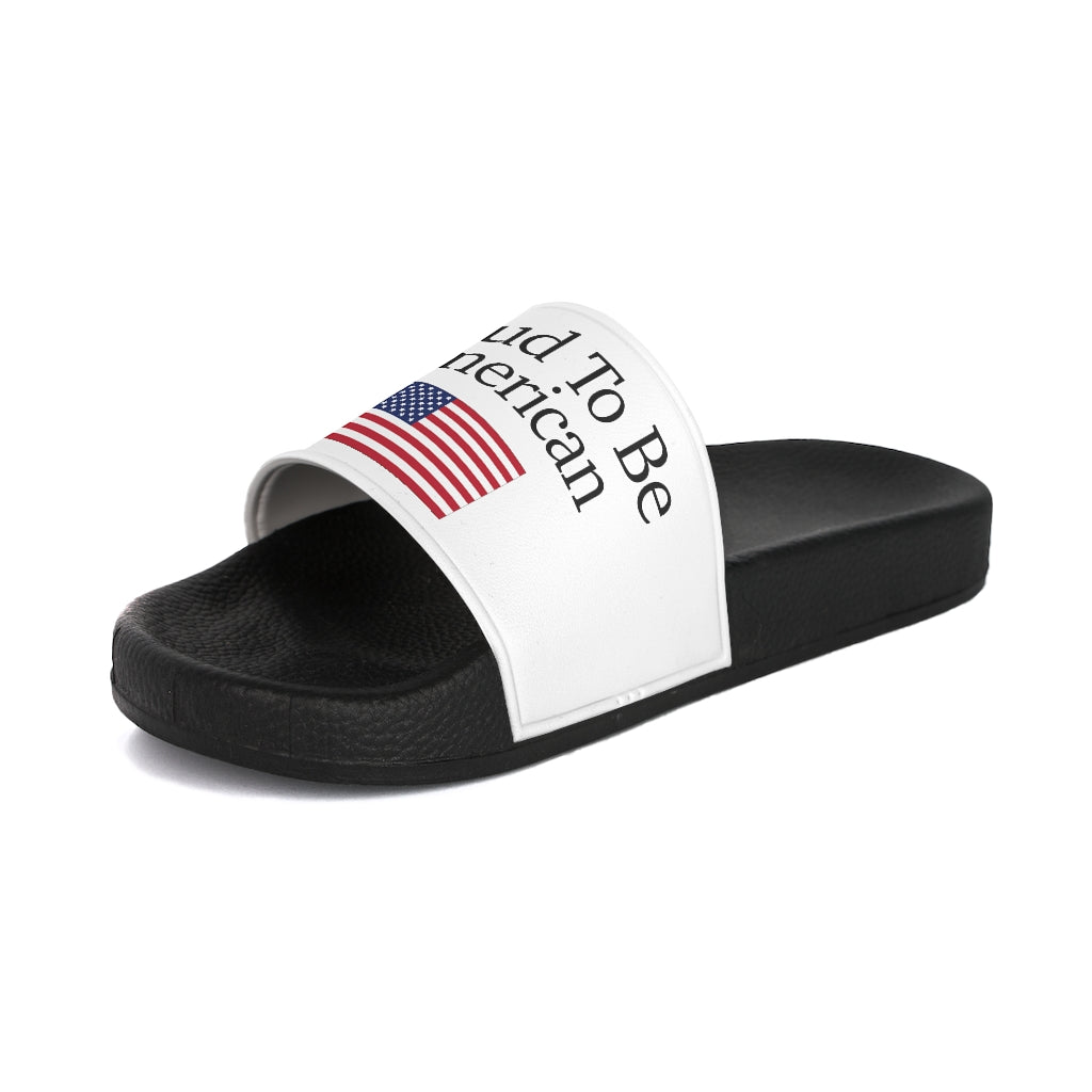 Womens Slide Sandals - Proud To Be American