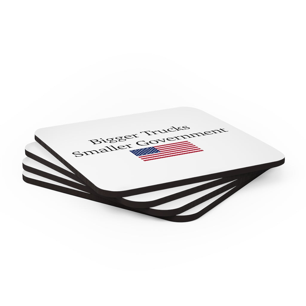 Corkwood Coaster Set - Bigger Trucks Smaller Government