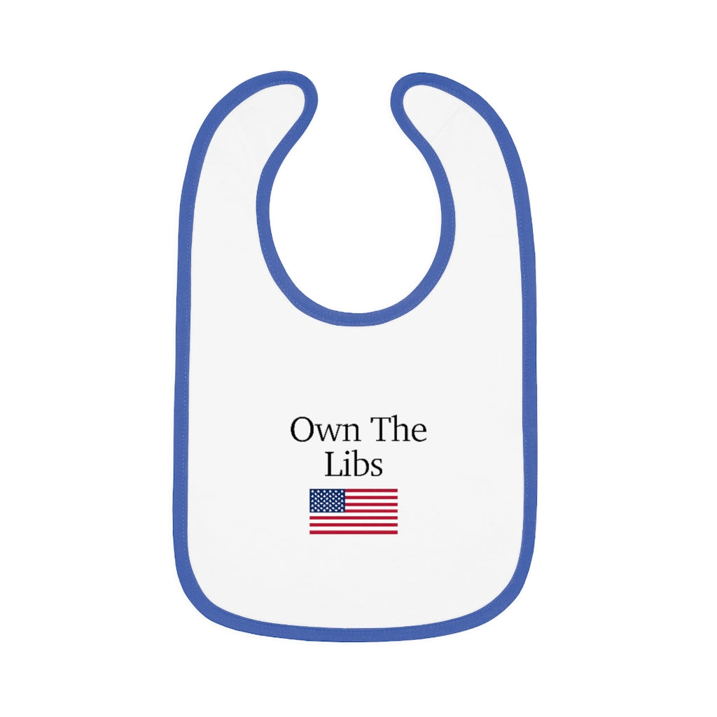 Baby Contrast Trim Jersey Bib - Own The Libs