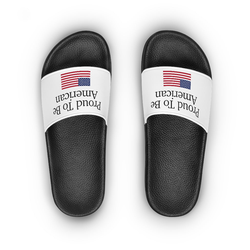 Womens Slide Sandals - Proud To Be American