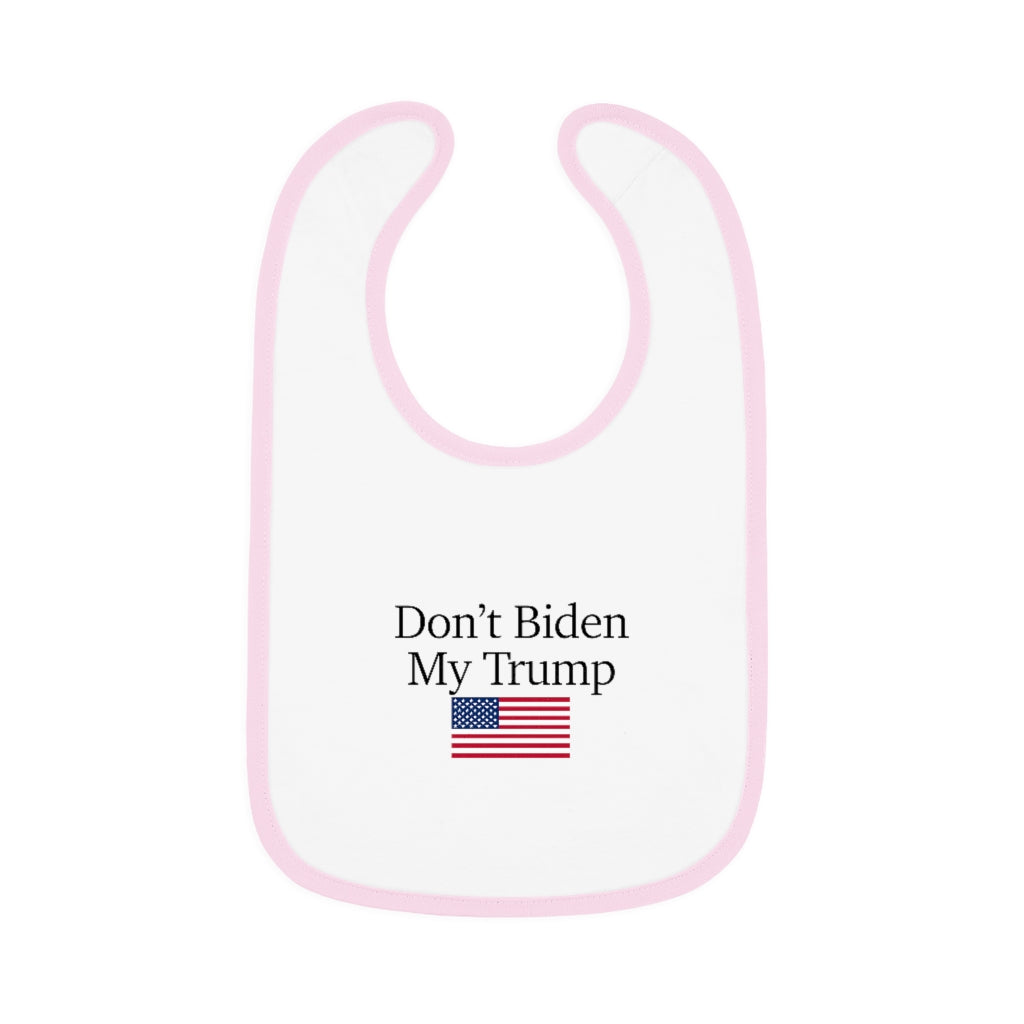 Baby Contrast Trim Jersey Bib - Don't Biden My Trump