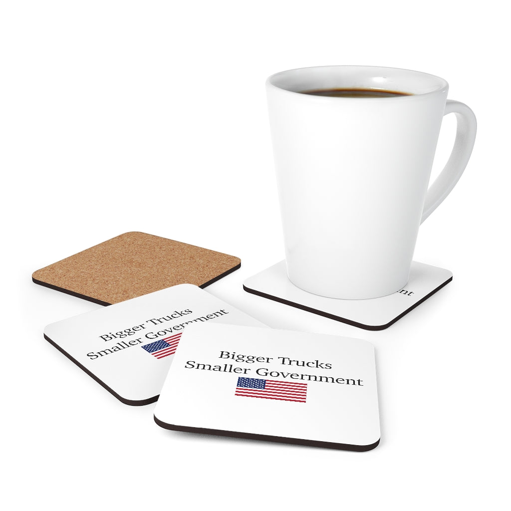 Corkwood Coaster Set - Bigger Trucks Smaller Government