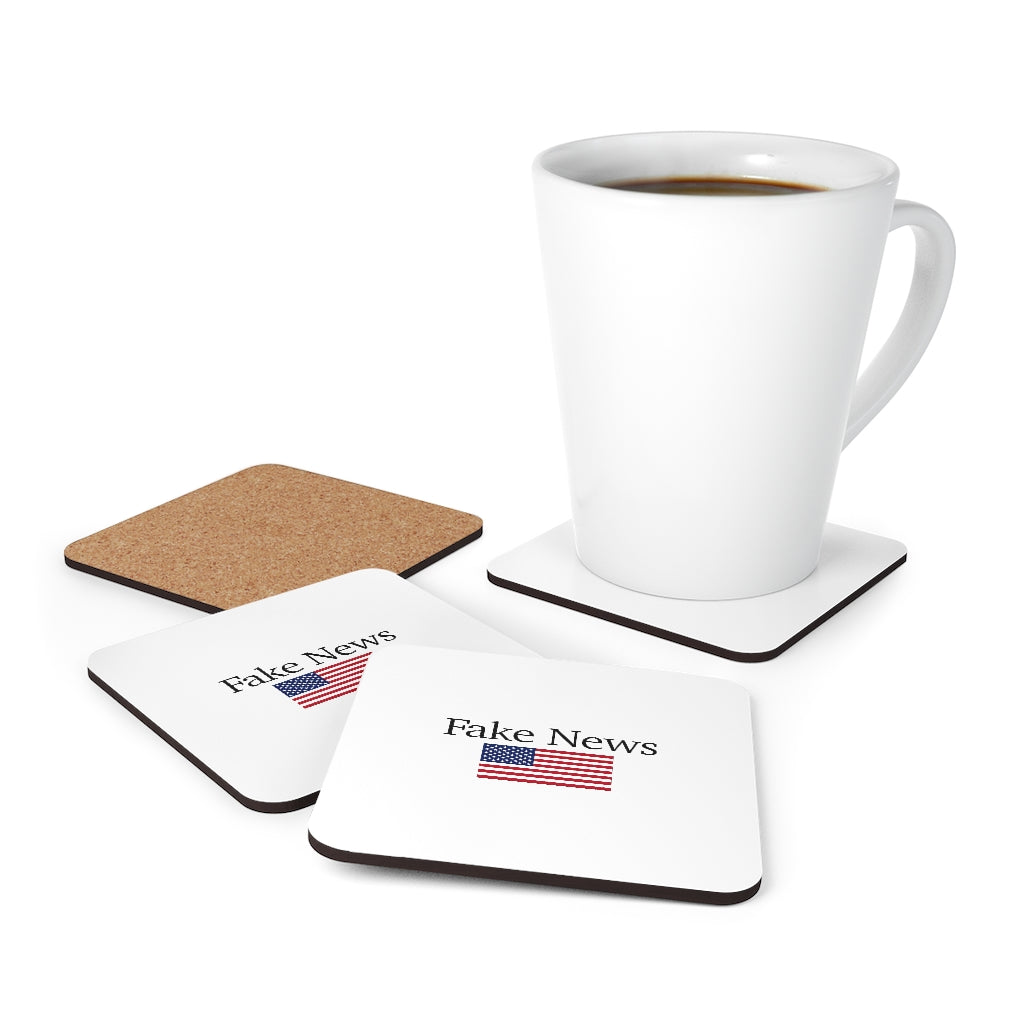 Corkwood Coaster Set - Fake News