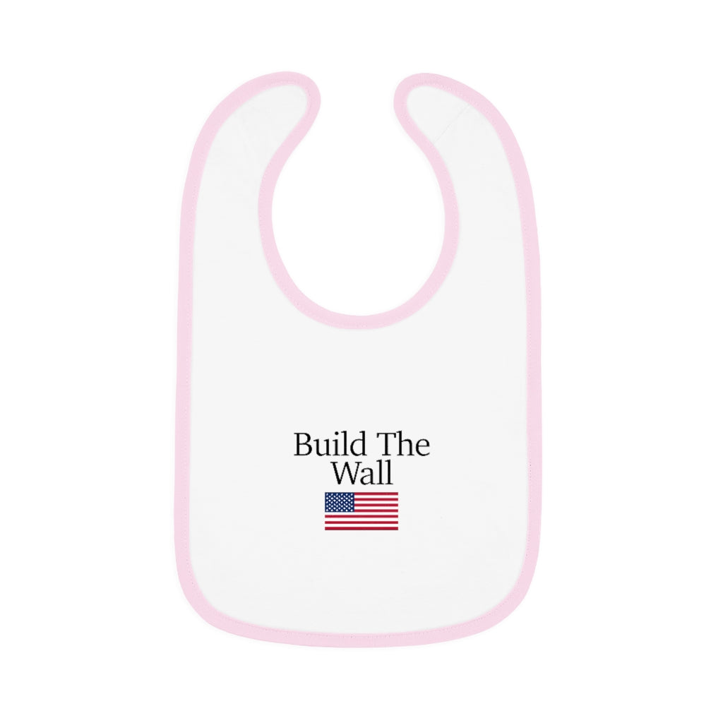 Baby Contrast Trim Jersey Bib - Build The Wall