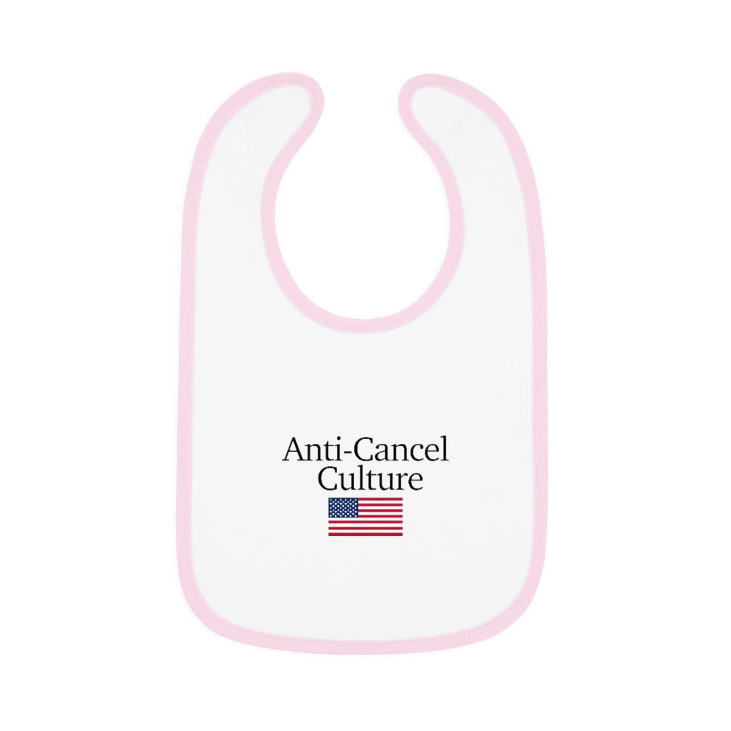 Baby Contrast Trim Jersey Bib - Anti-Cancel Culture