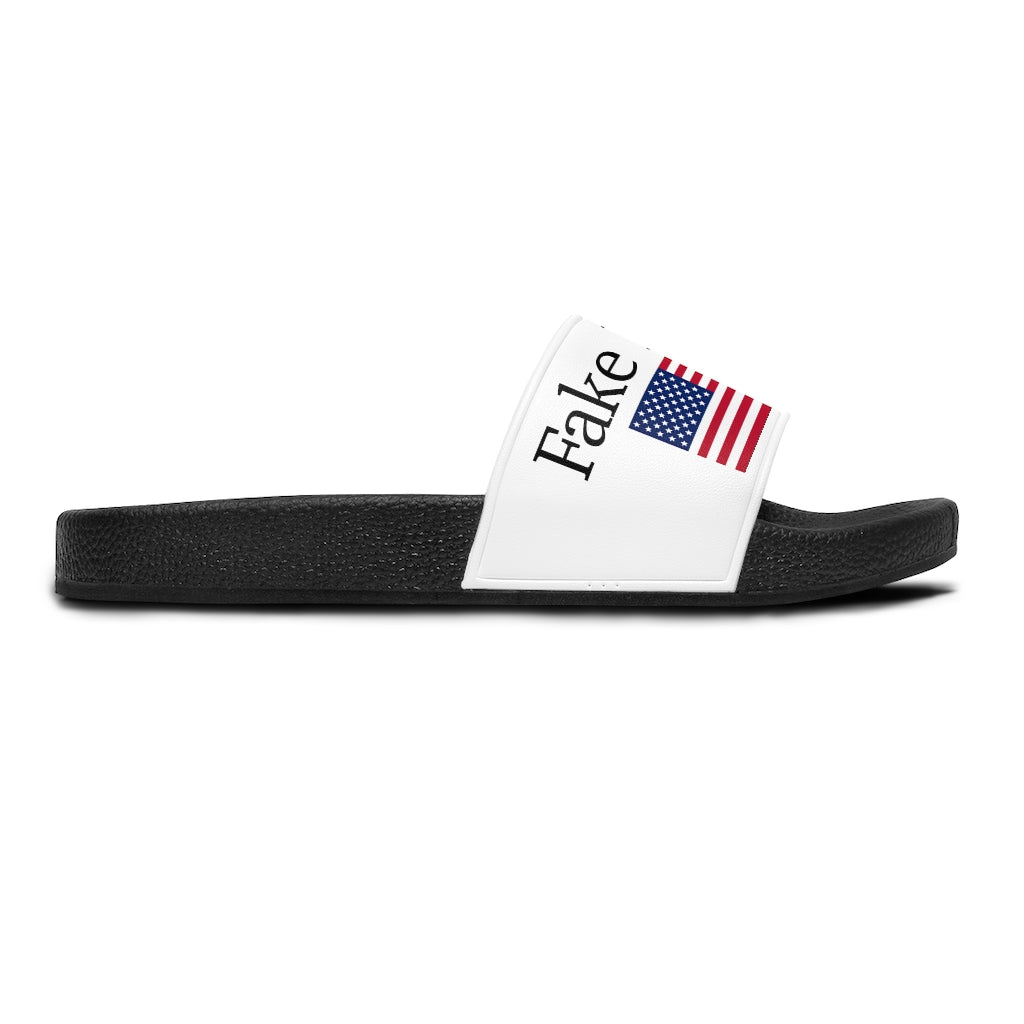 Womens Slide Sandals - Fake News