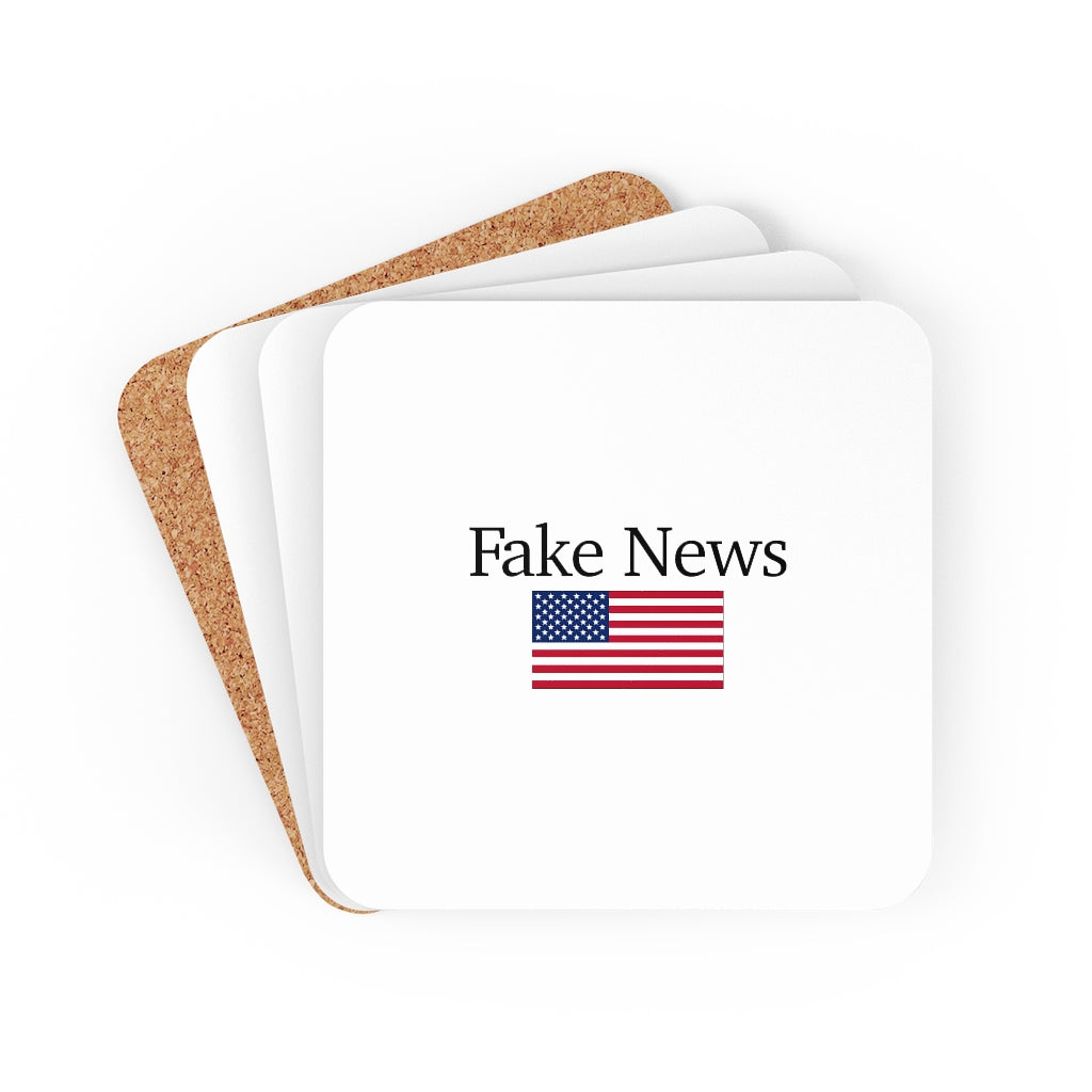 Corkwood Coaster Set - Fake News