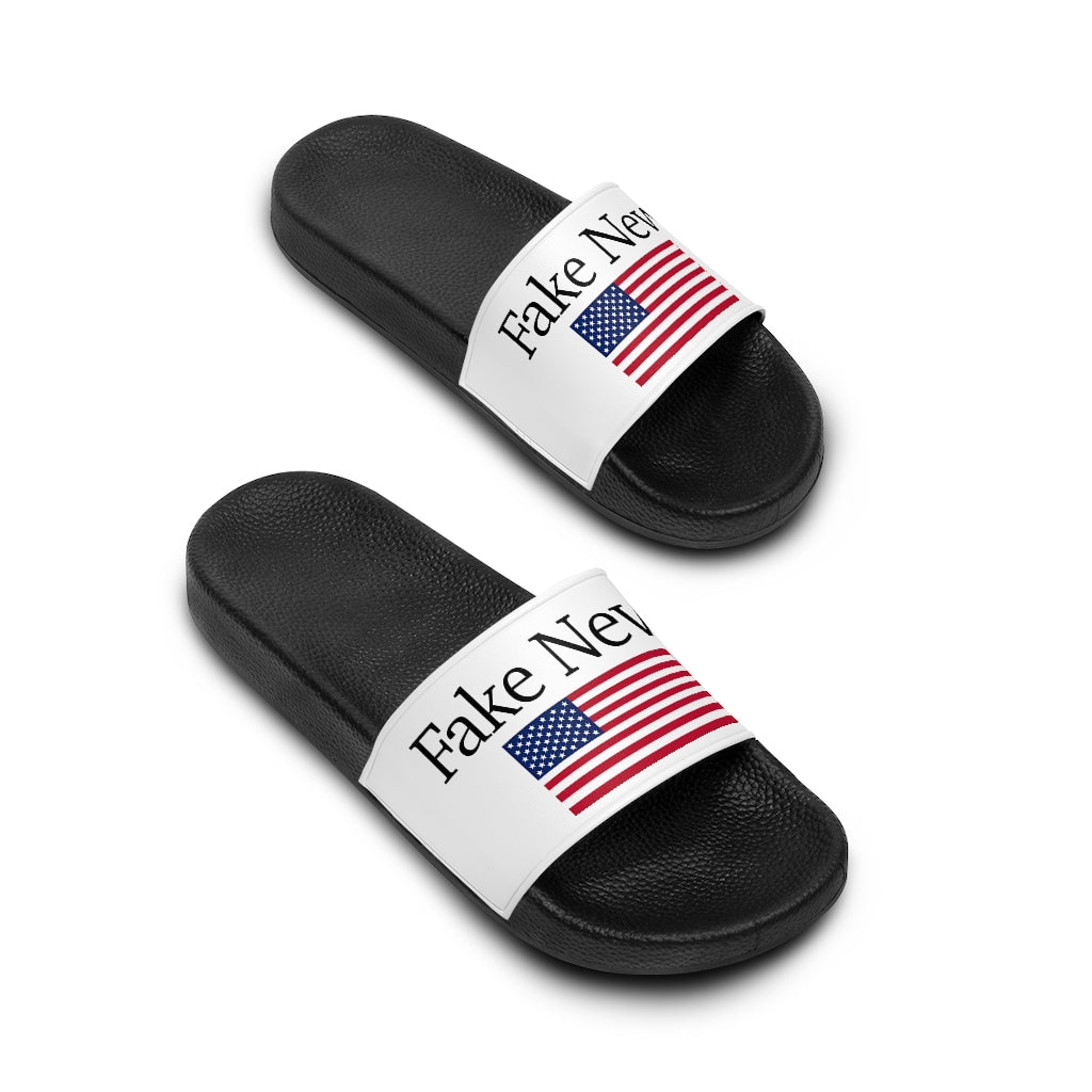 Womens Slide Sandals - Fake News