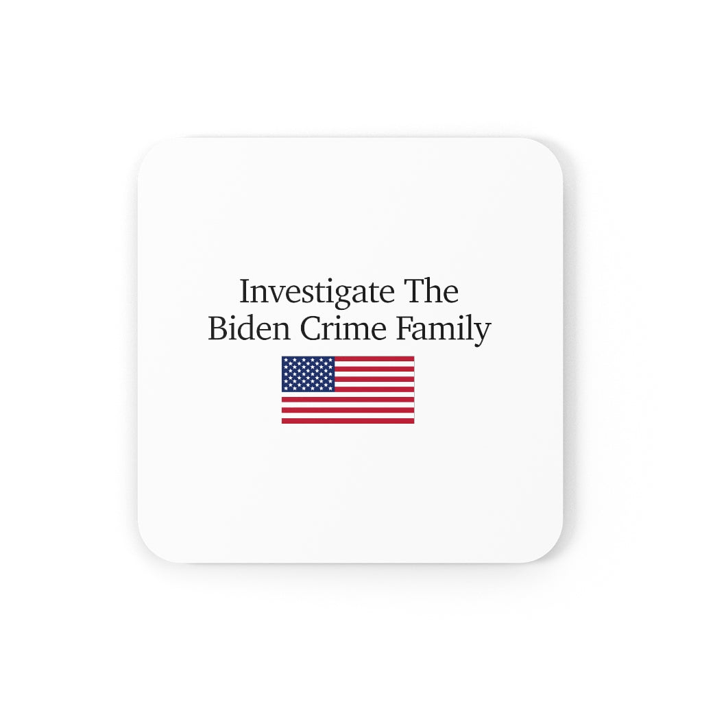 Corkwood Coaster Set - Investigate The Biden Crime Family