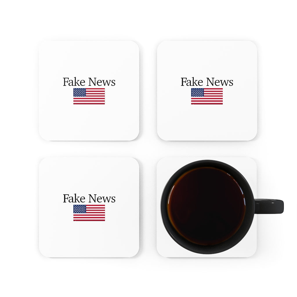 Corkwood Coaster Set - Fake News