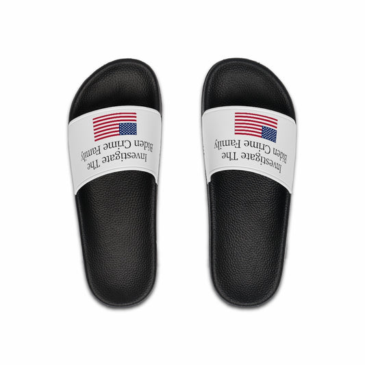 Men's Slide Sandals - Investigate The Biden Crime Family