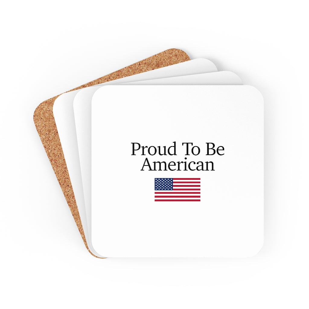 Corkwood Coaster Set - Proud To Be American