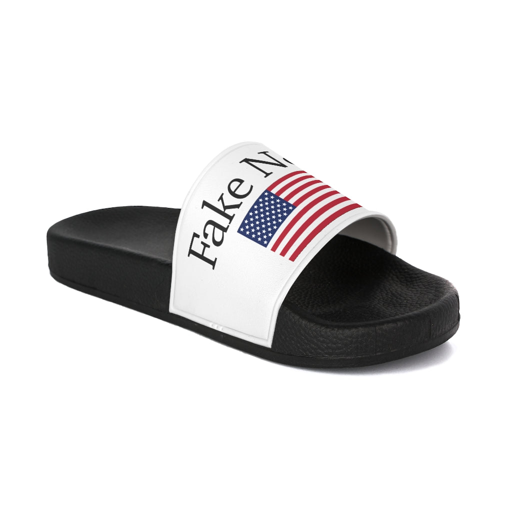 Womens Slide Sandals - Fake News