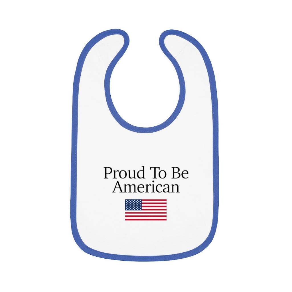 Baby Contrast Trim Jersey Bib - Proud To Be American