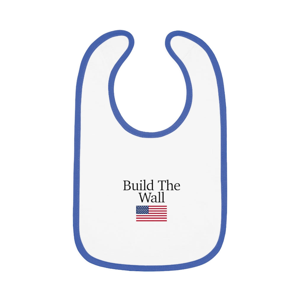 Baby Contrast Trim Jersey Bib - Build The Wall