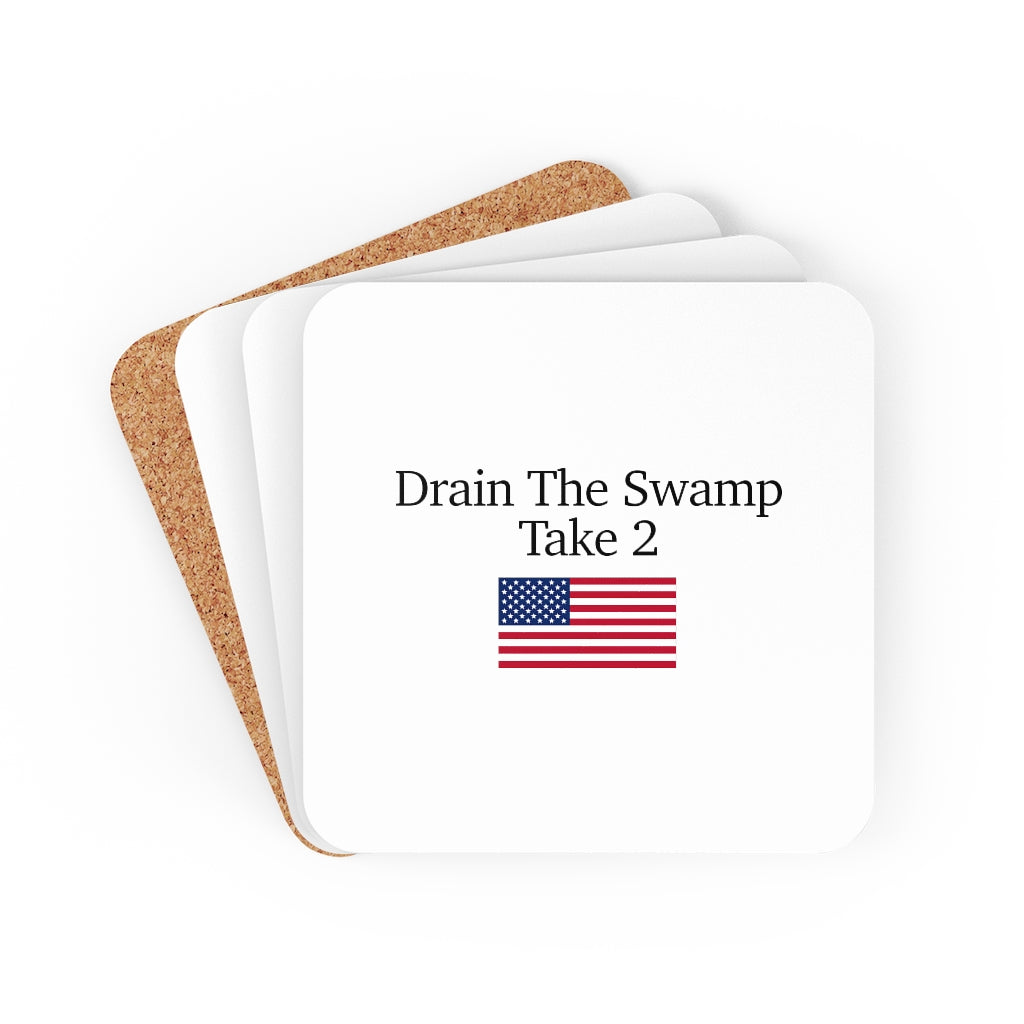 Corkwood Coaster Set - Drain The Swamp Take 2