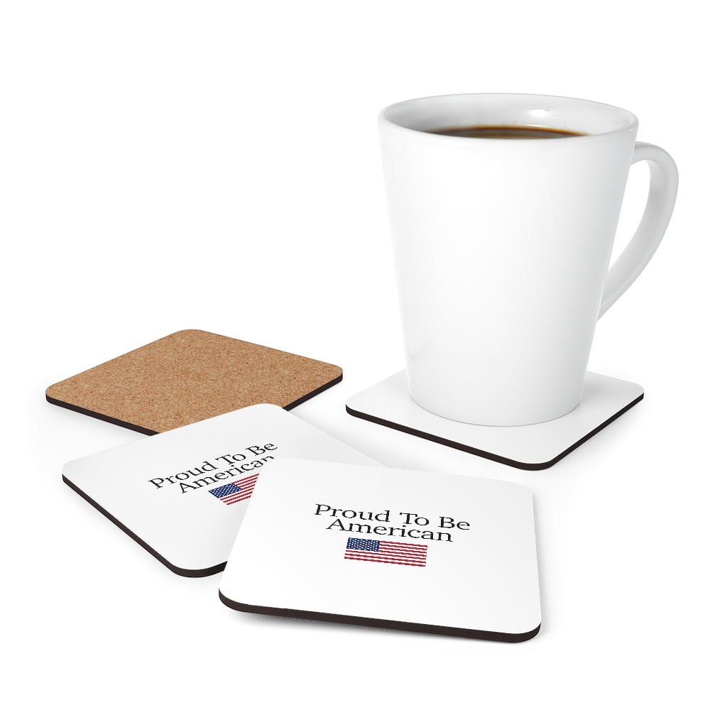 Corkwood Coaster Set - Proud To Be American