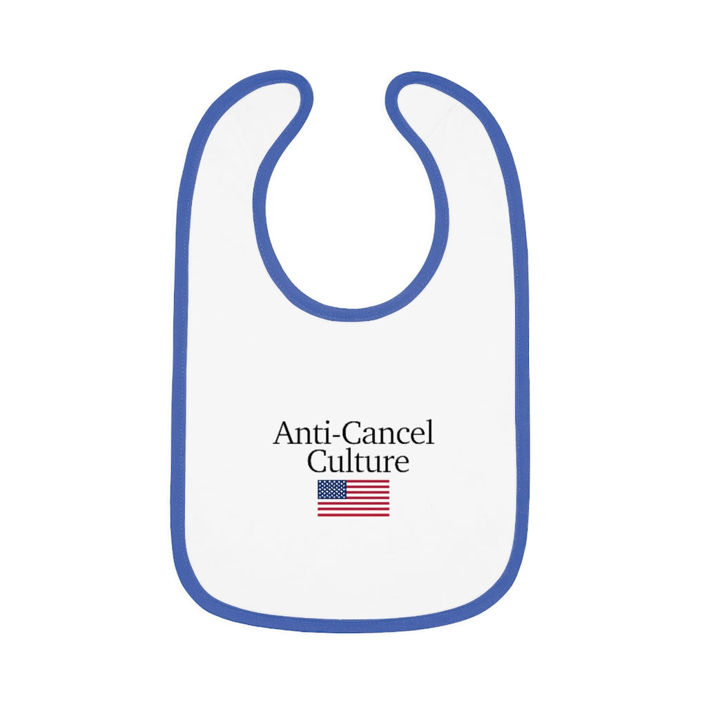 Baby Contrast Trim Jersey Bib - Anti-Cancel Culture