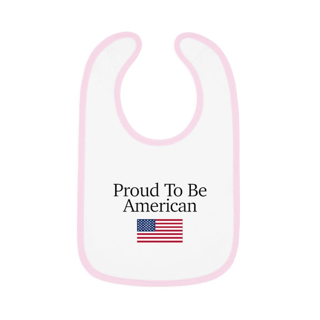 Baby Contrast Trim Jersey Bib - Proud To Be American