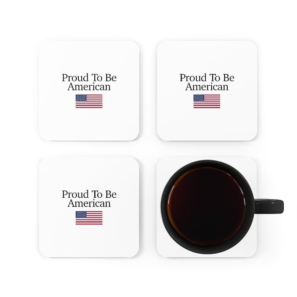 Corkwood Coaster Set - Proud To Be American