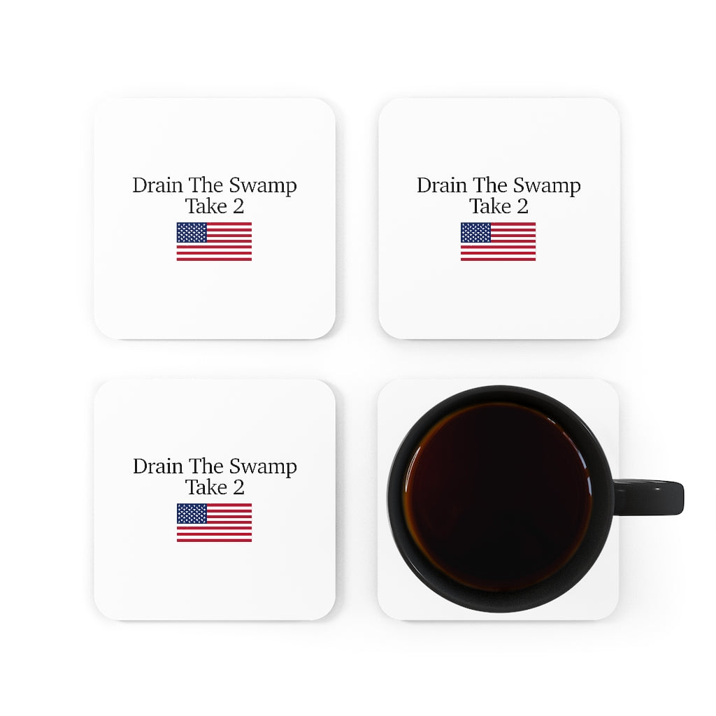 Corkwood Coaster Set - Drain The Swamp Take 2