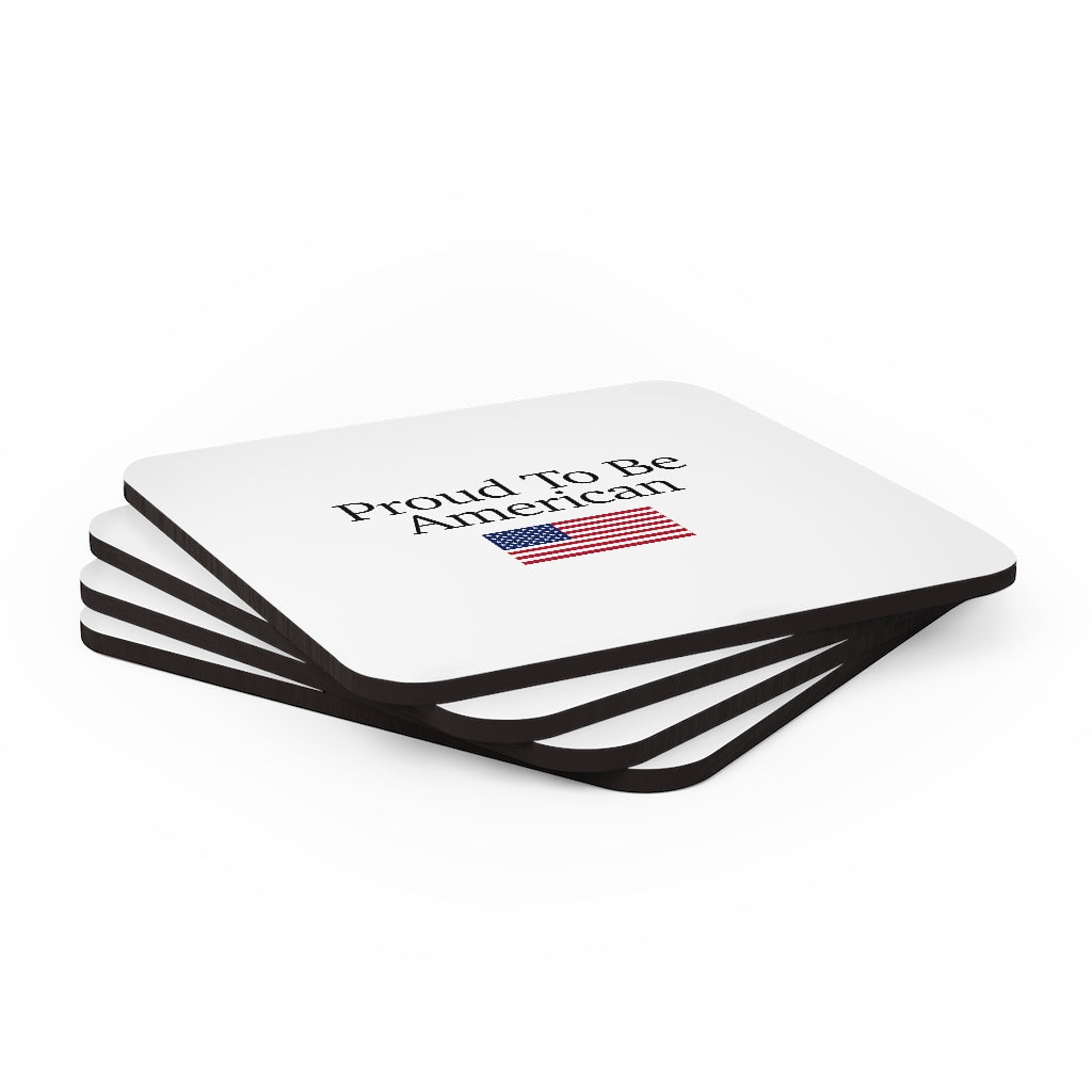 Corkwood Coaster Set - Proud To Be American